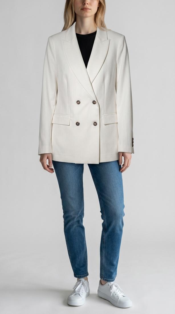 giacca donna doppiopetto bianco