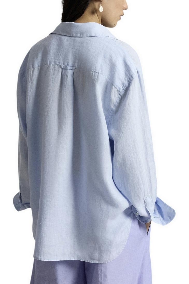 camicia donna con big pony azzurro