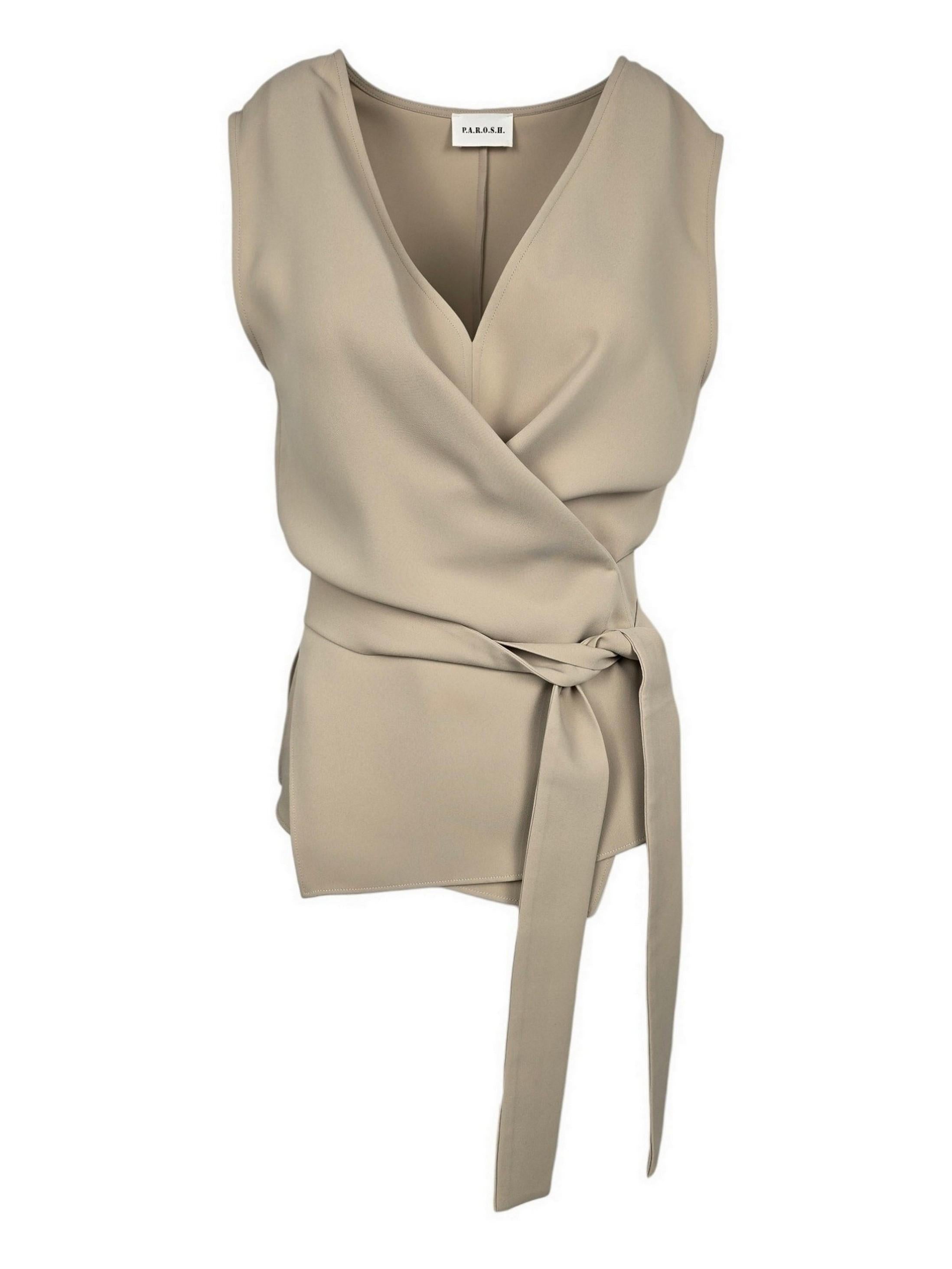 camicia donna incrociata in cady beige