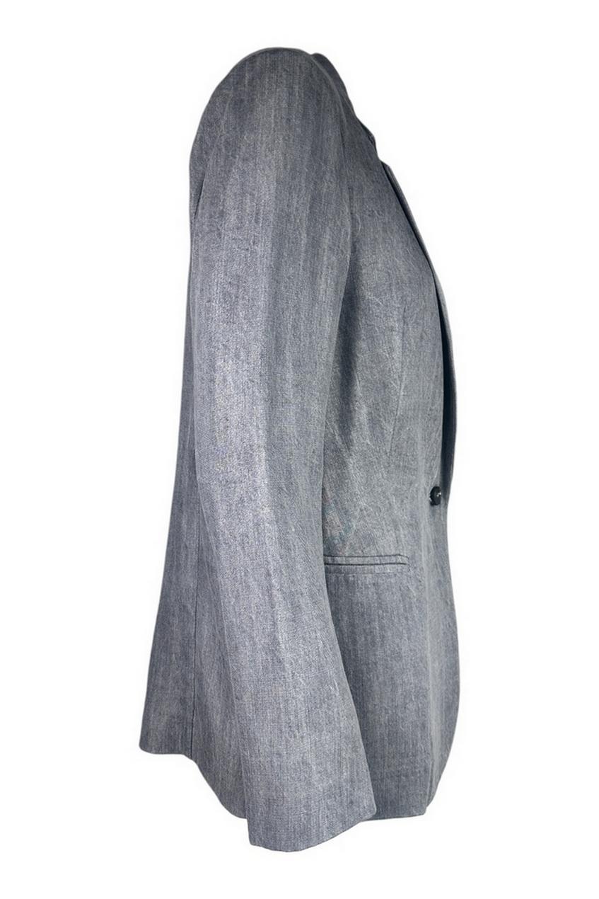 giacca donna over in denim grigio