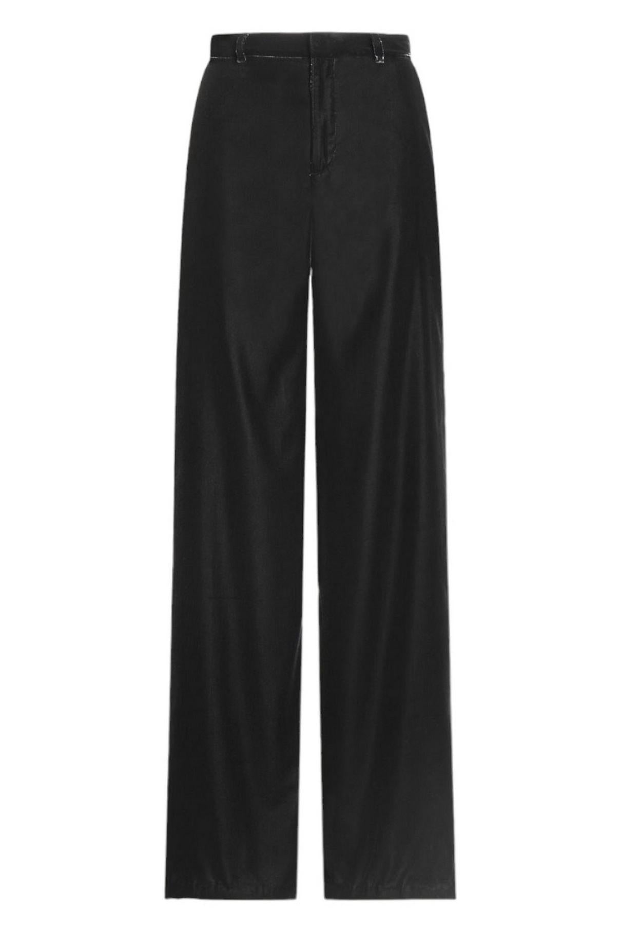 Pantalone donna palazzo in velluto nero