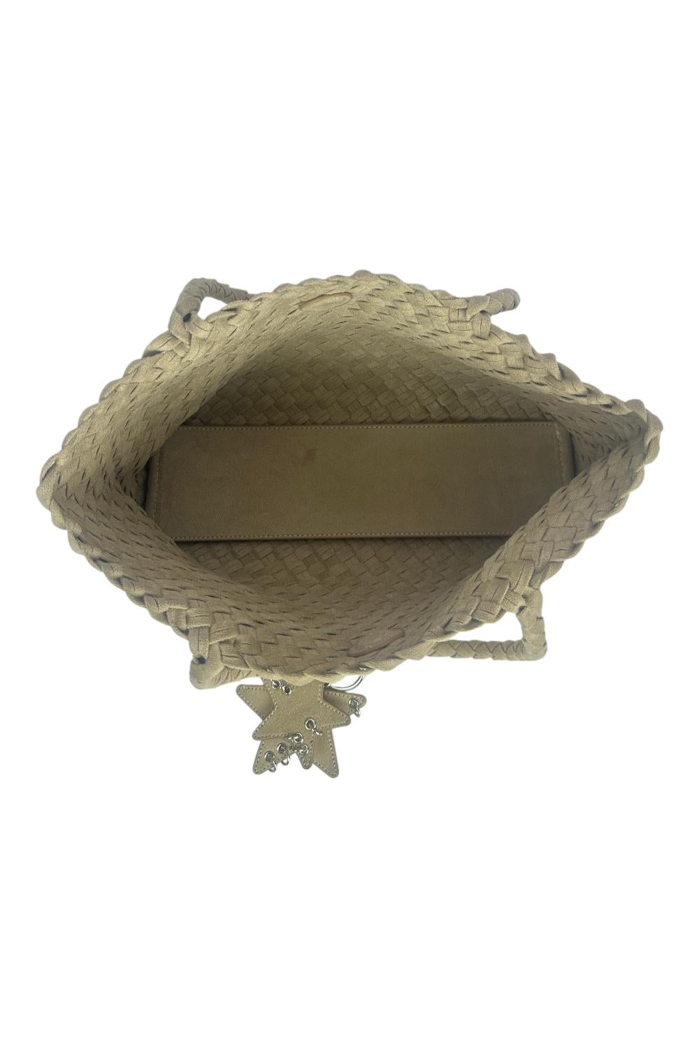 shopping donna in eco-daino intrecciato sabbia