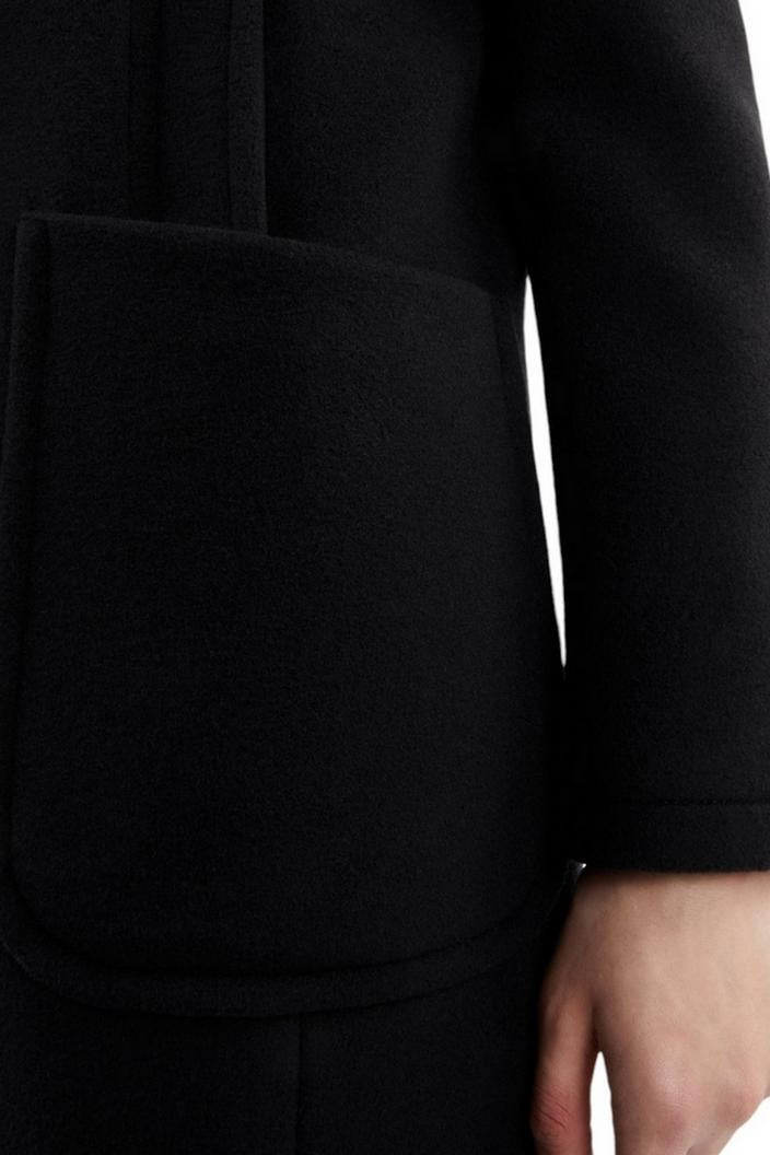 cappotto donna baby coat in panno nero