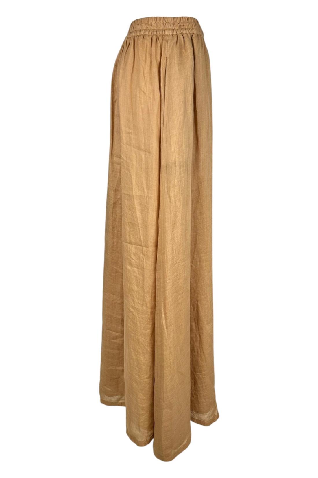 gonna donna in lino caramello