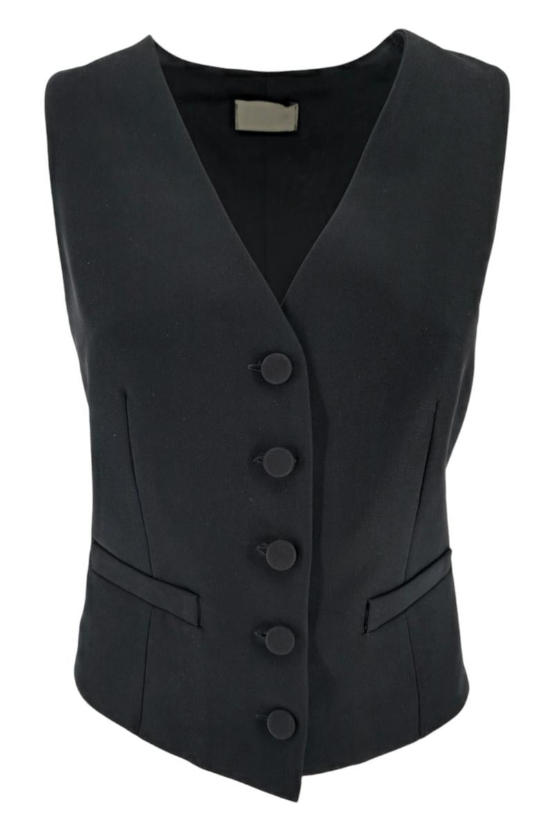 gilet donna in gabardina nero