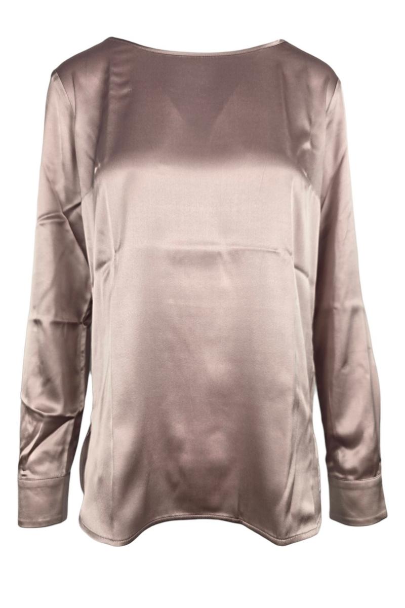 camicia donna girocollo raso rosa