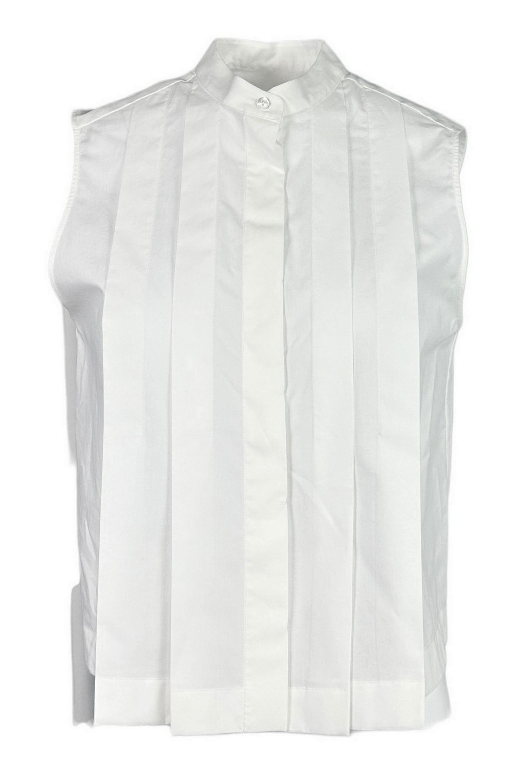 camicia donna senza maniche bianco