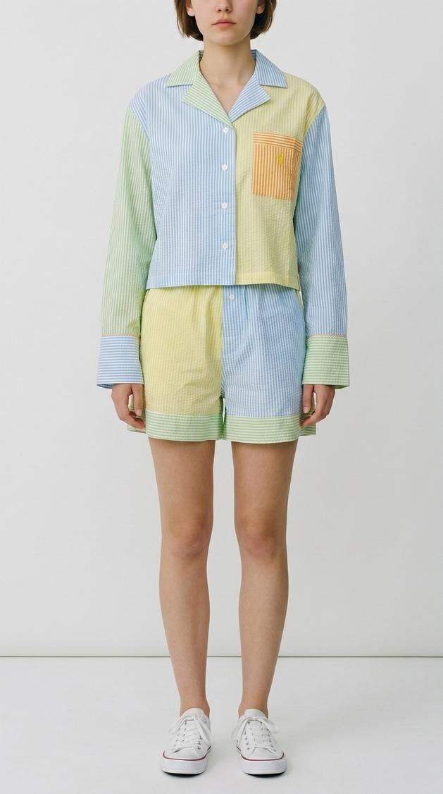 camicia donna e short multicolor