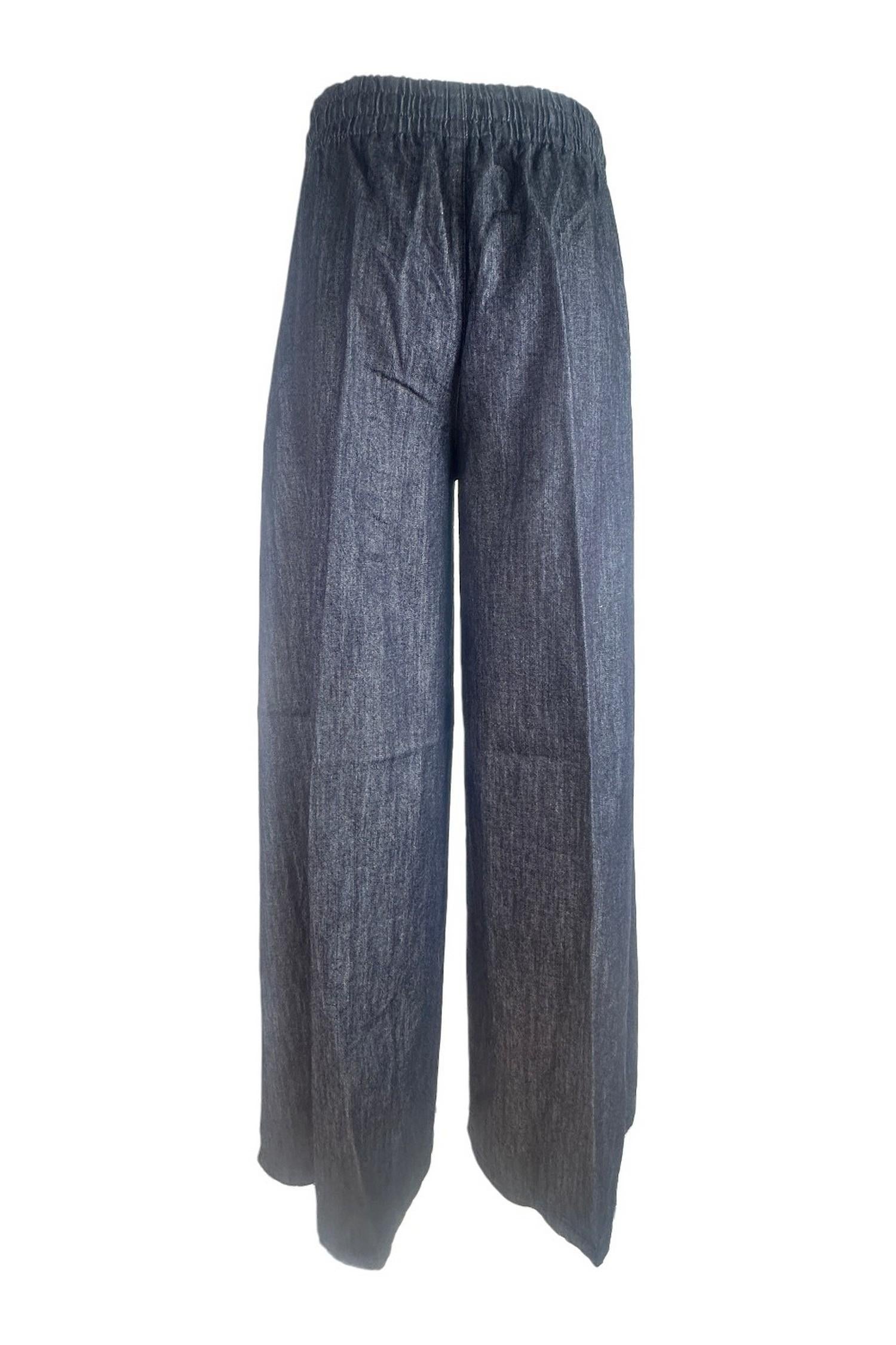 jeans donna largo roos con elastico denim scuro