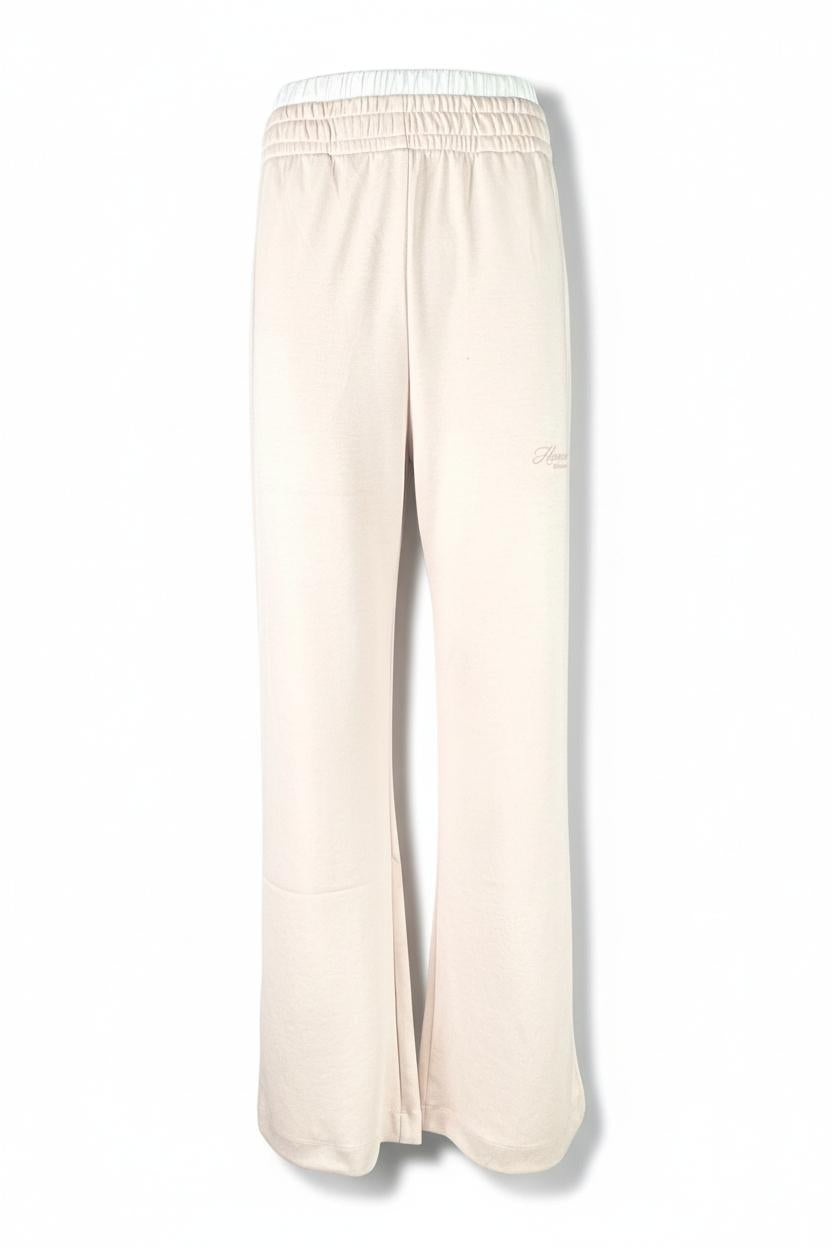 pantalone donna in modal con doppia vita rosa