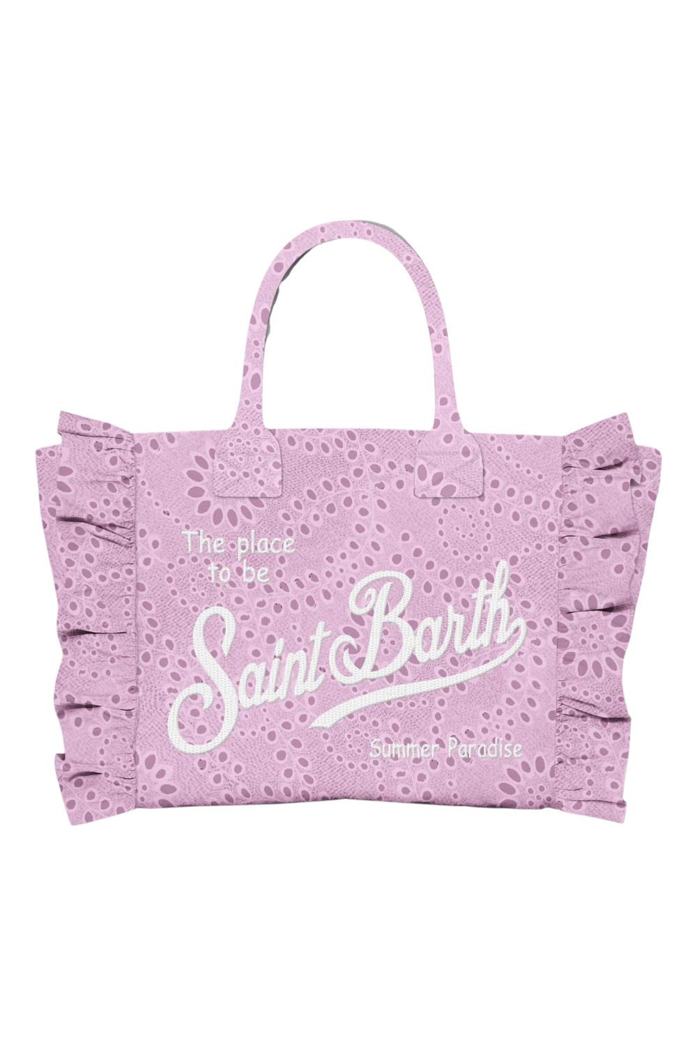 borsa donna vanity mini in sangallo rosa