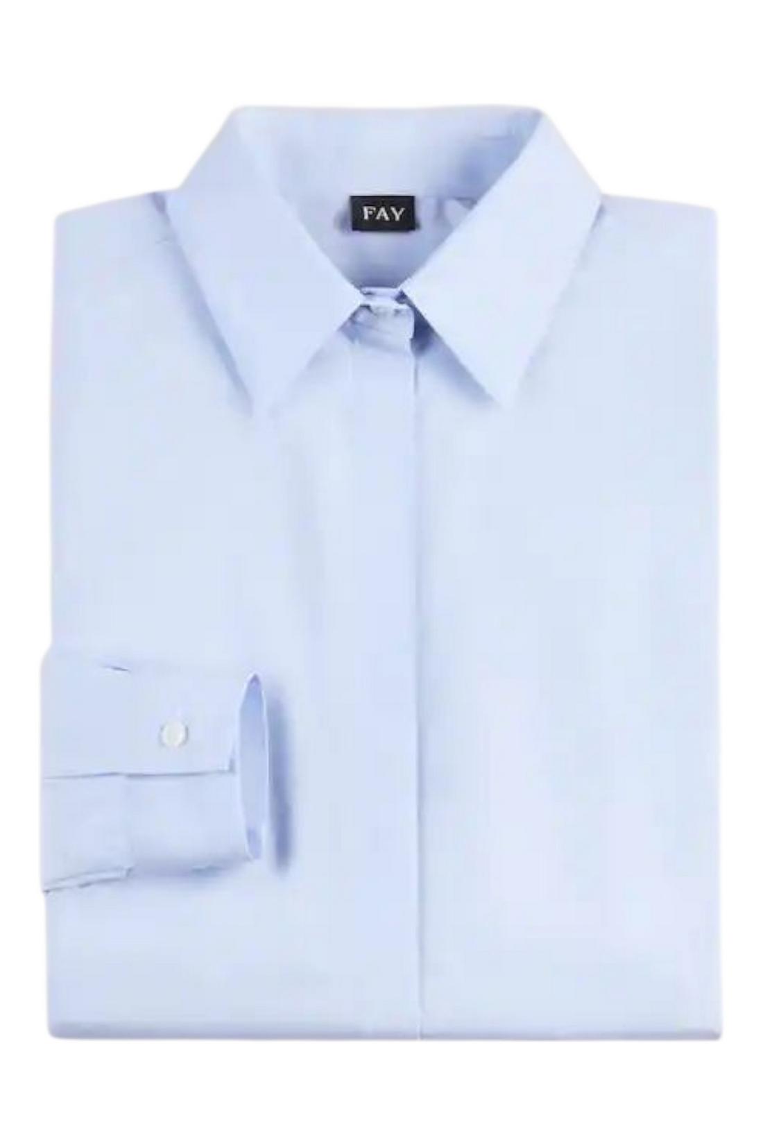 Camicia donna Slim in Cotone Stretch azzurro