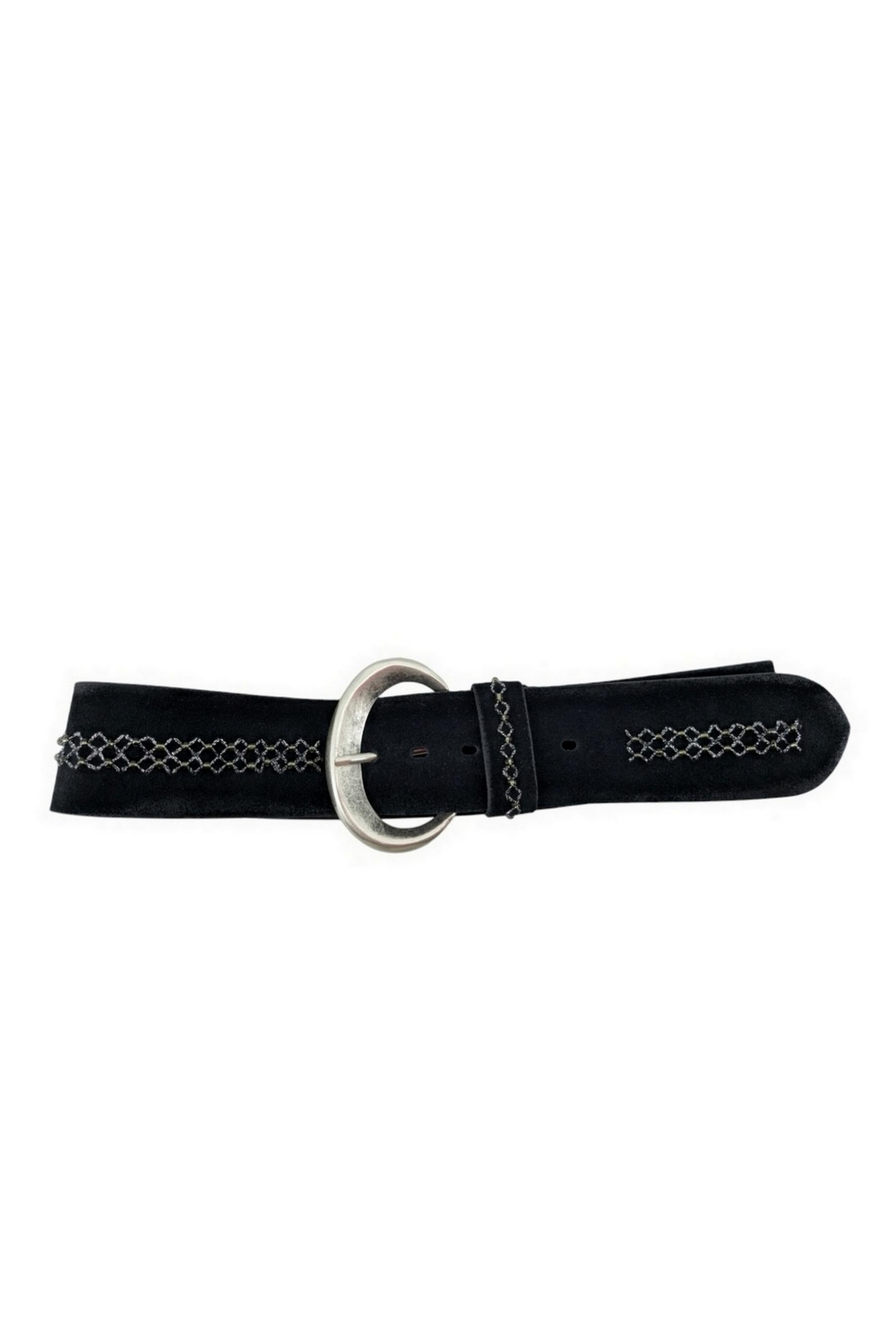 cintura donna in camoscio nera