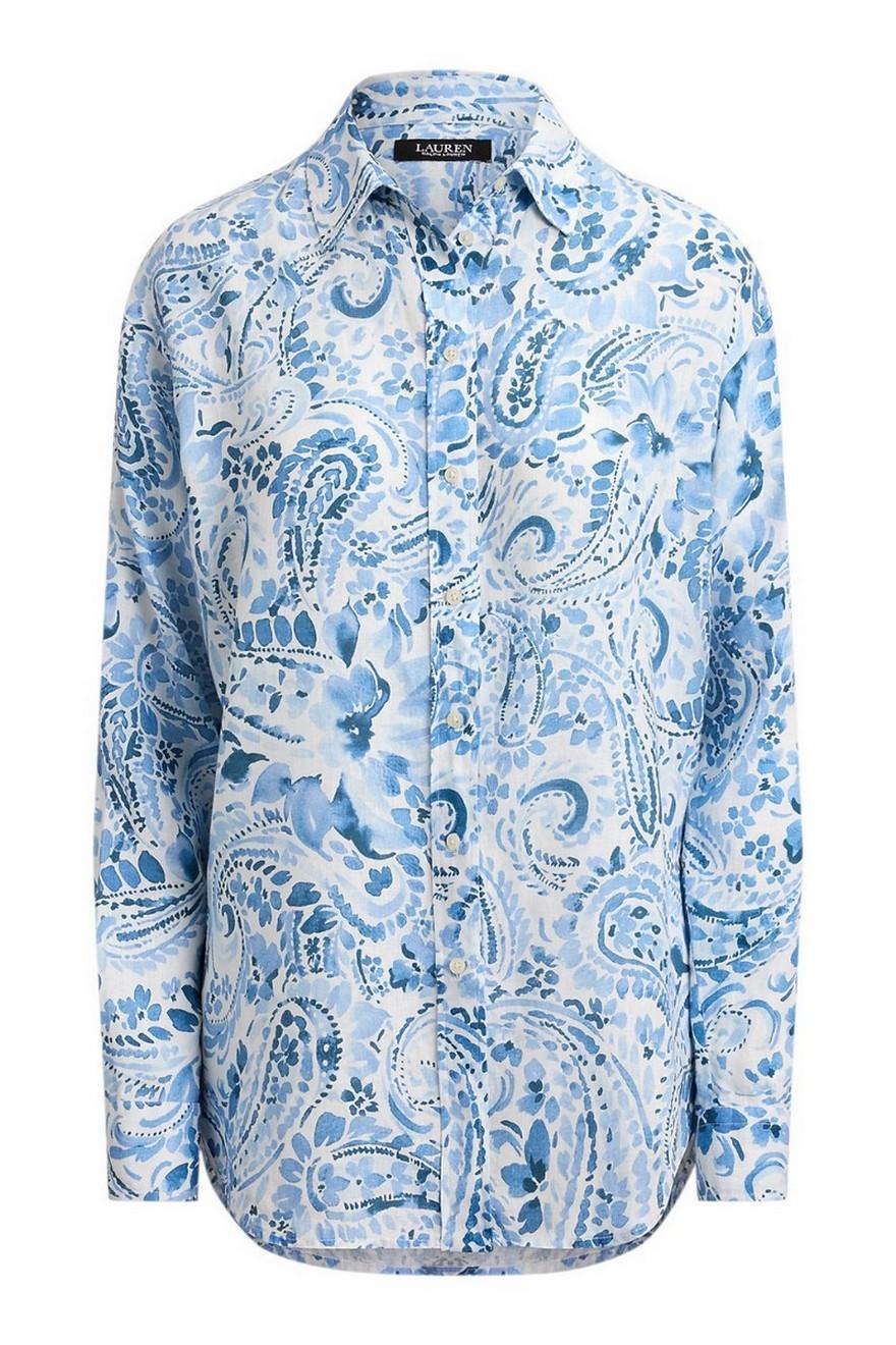 camicia donna fantasia bandana azzurro