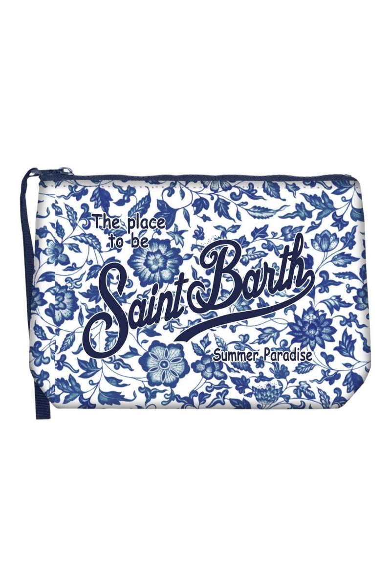 trousse donna aline fantasia fiori bianco e blu