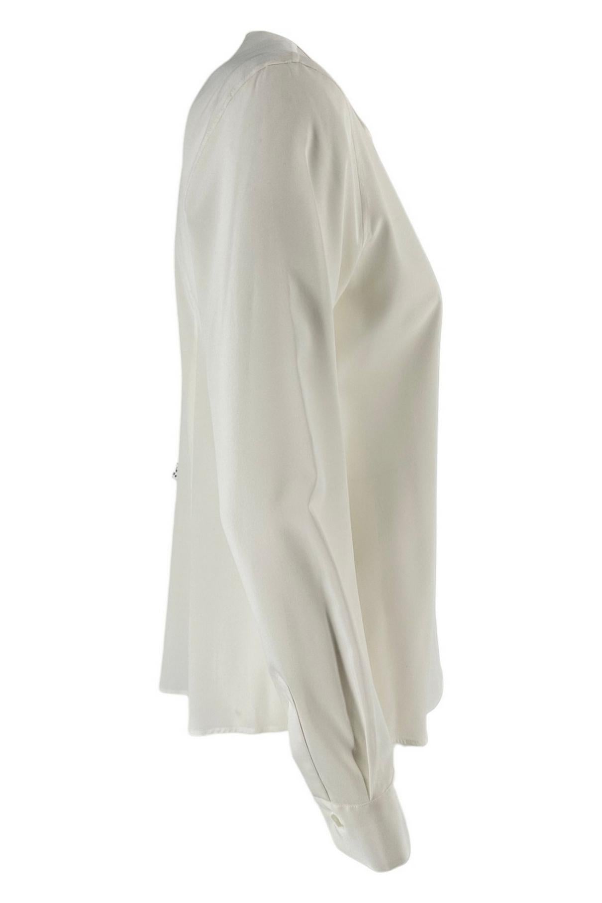 Camicia donna modello uomo in seta bianca