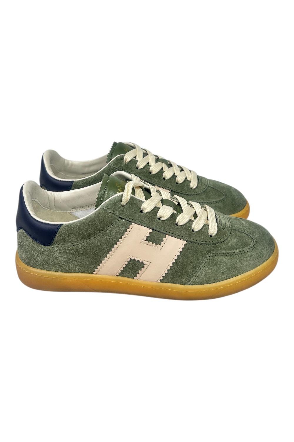 sneakers donna cool camoscio militare e rosa