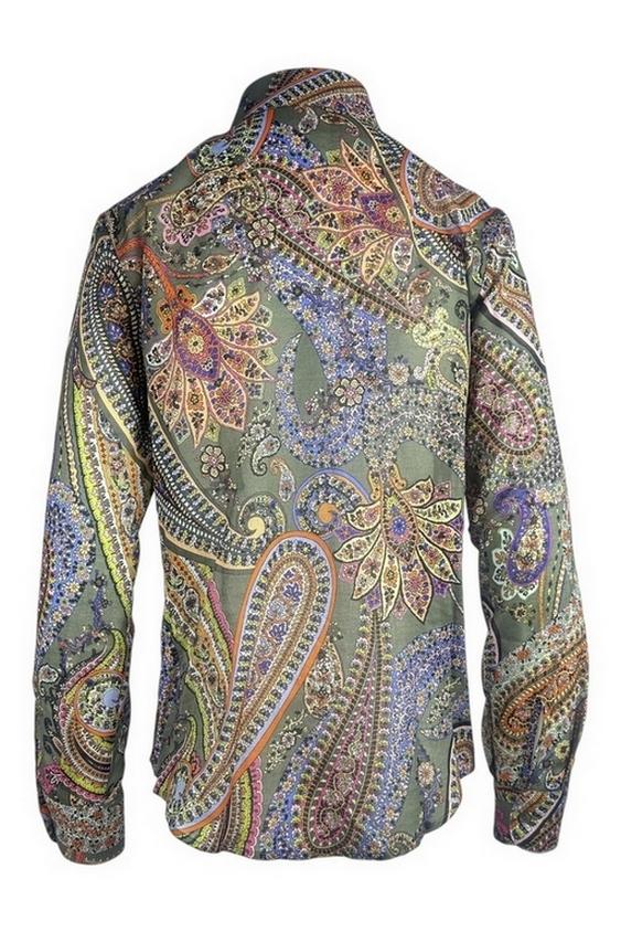 camicia donna fantasia cachemire militare