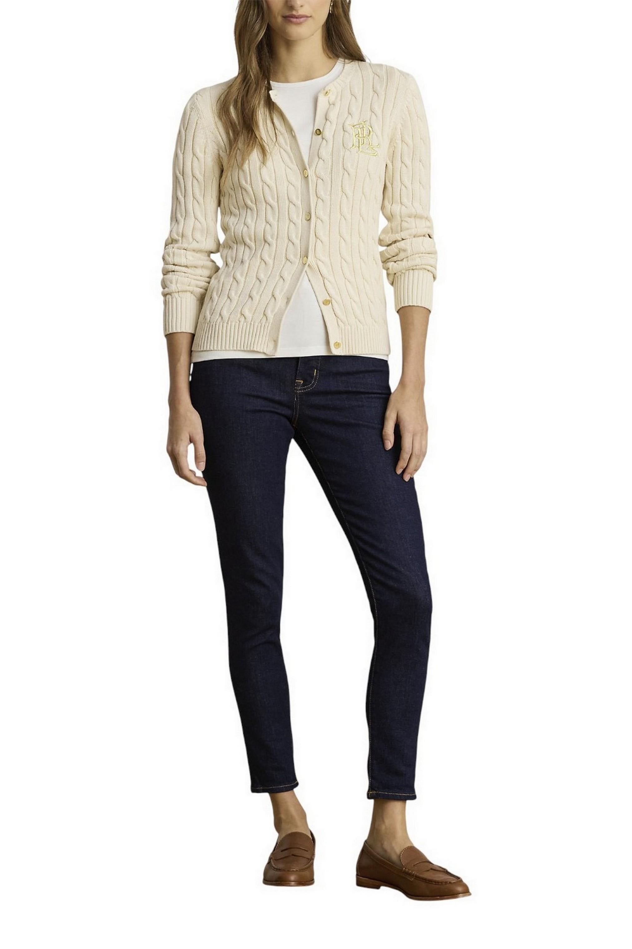 cardigan donna a trecce avorio