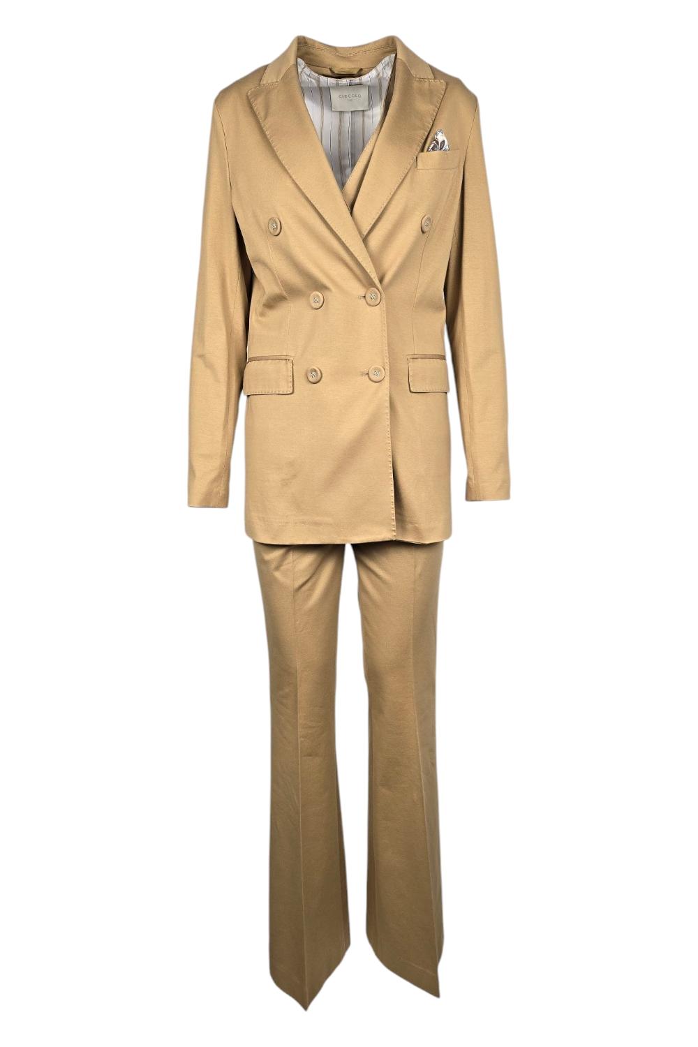 gilet donna in filo di scozia cammello