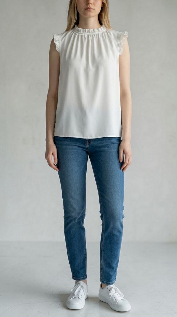 camicia donna seta senza maniche avorio