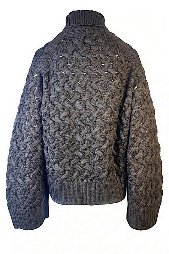 maglia donna traforata marrone
