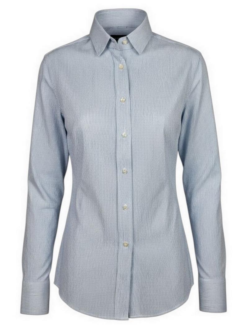 camicia donna active righe azzurro e bianco