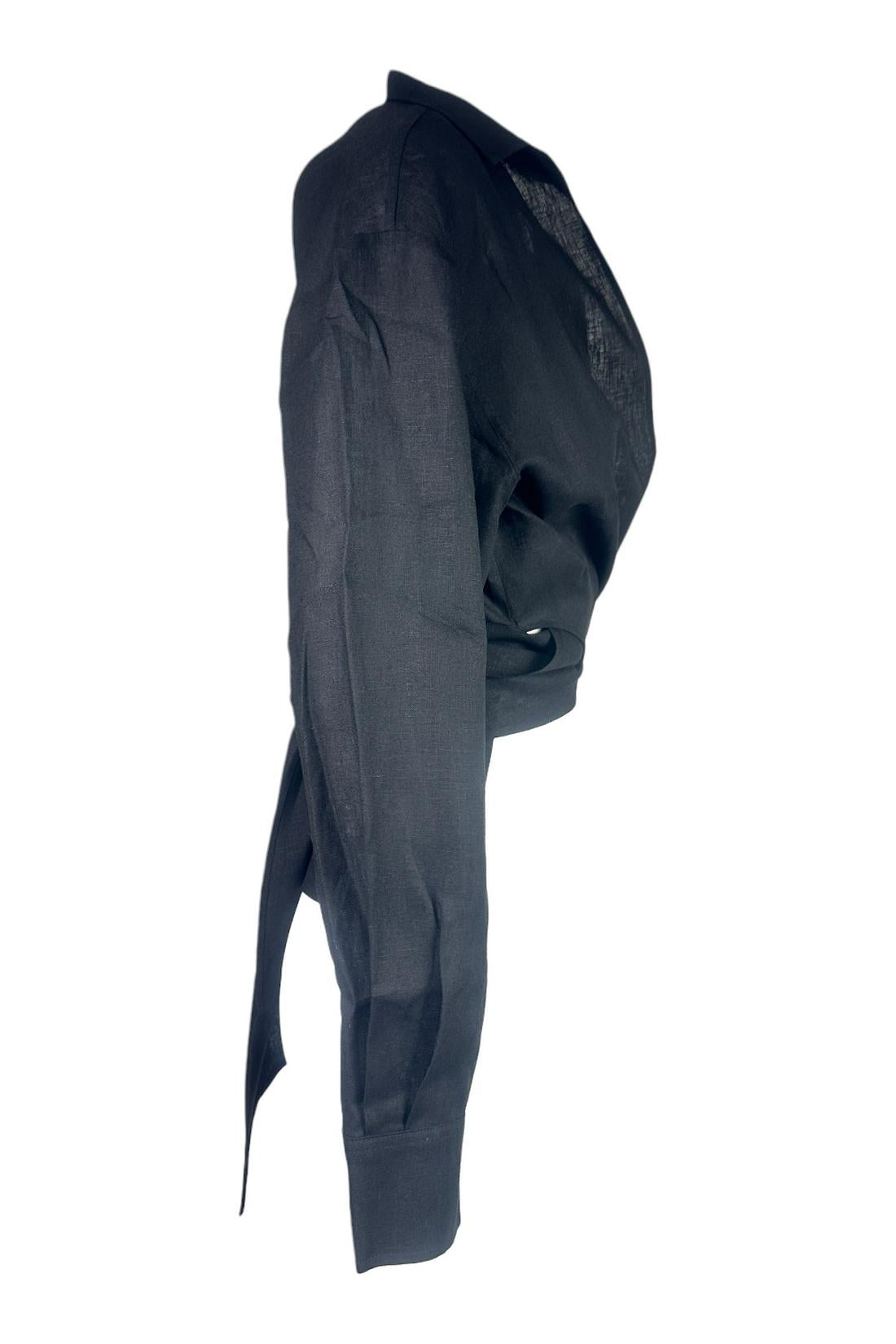 camicia donna in lino nero