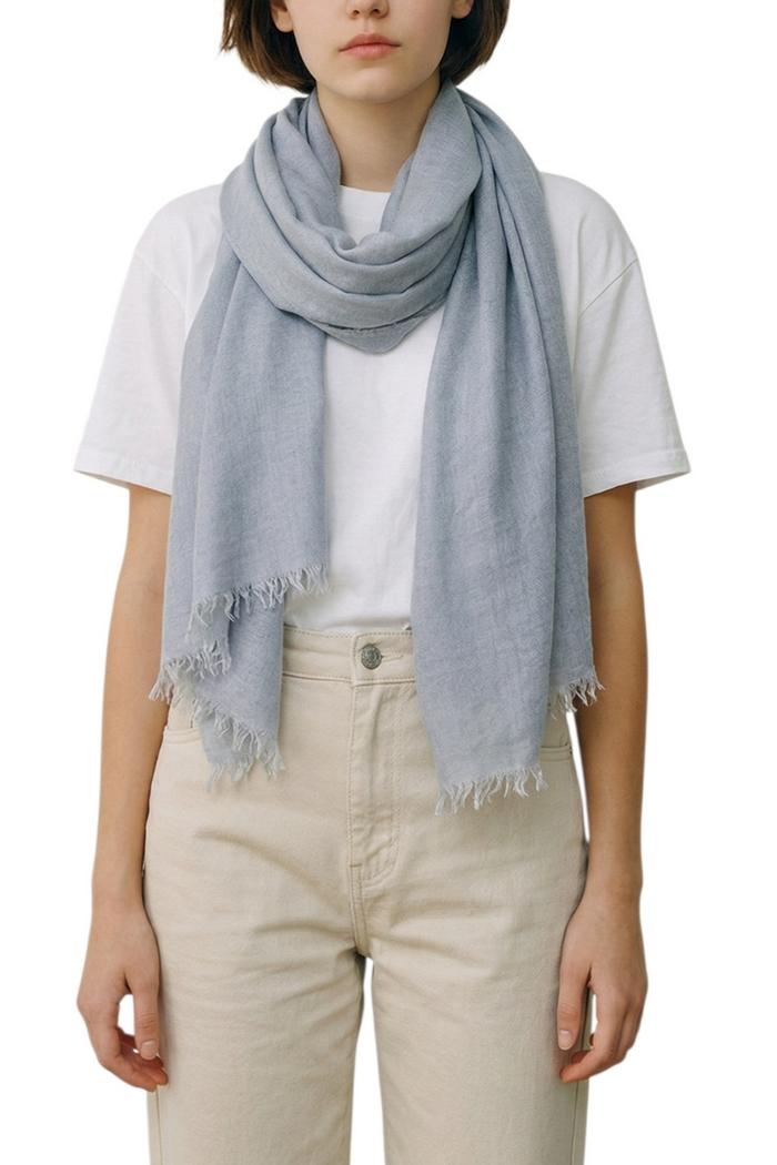 sciarpa donna sfumata in cachemire azzurro