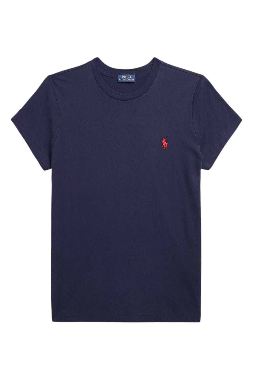 t-shirt donna blu girocollo