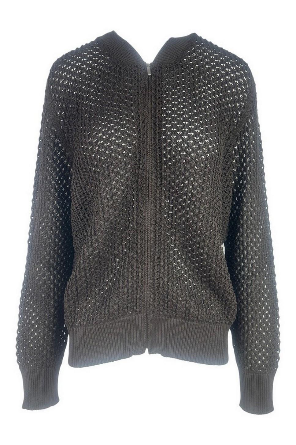 bomber donna traforato marrone