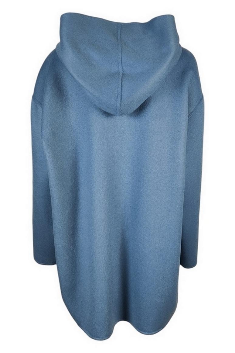 Giaccone donna azzurro in lana double