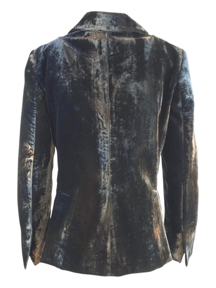 giacca donna in velluto tie and dye blu e marrone