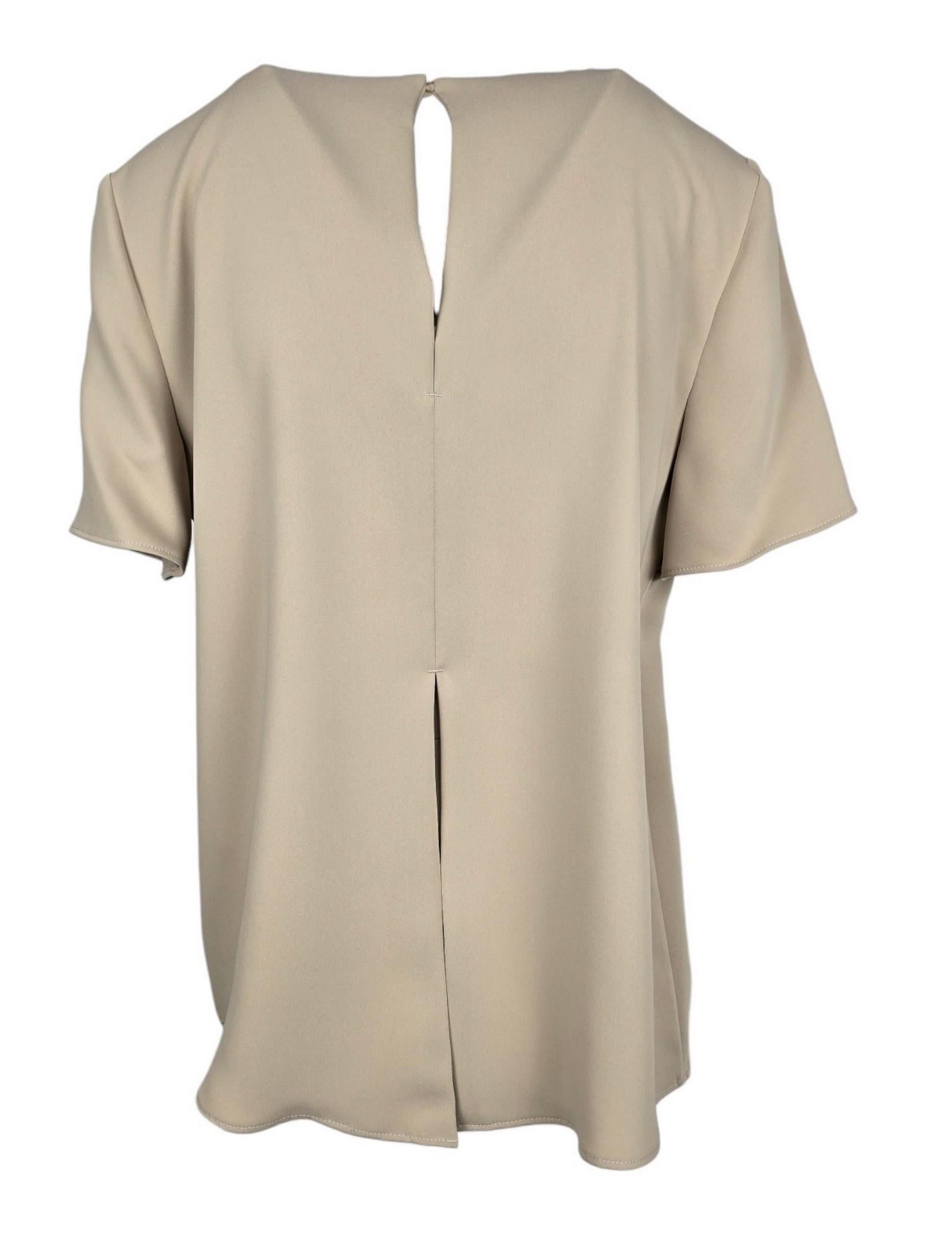 t-shirt donna mezza manica in cady beige