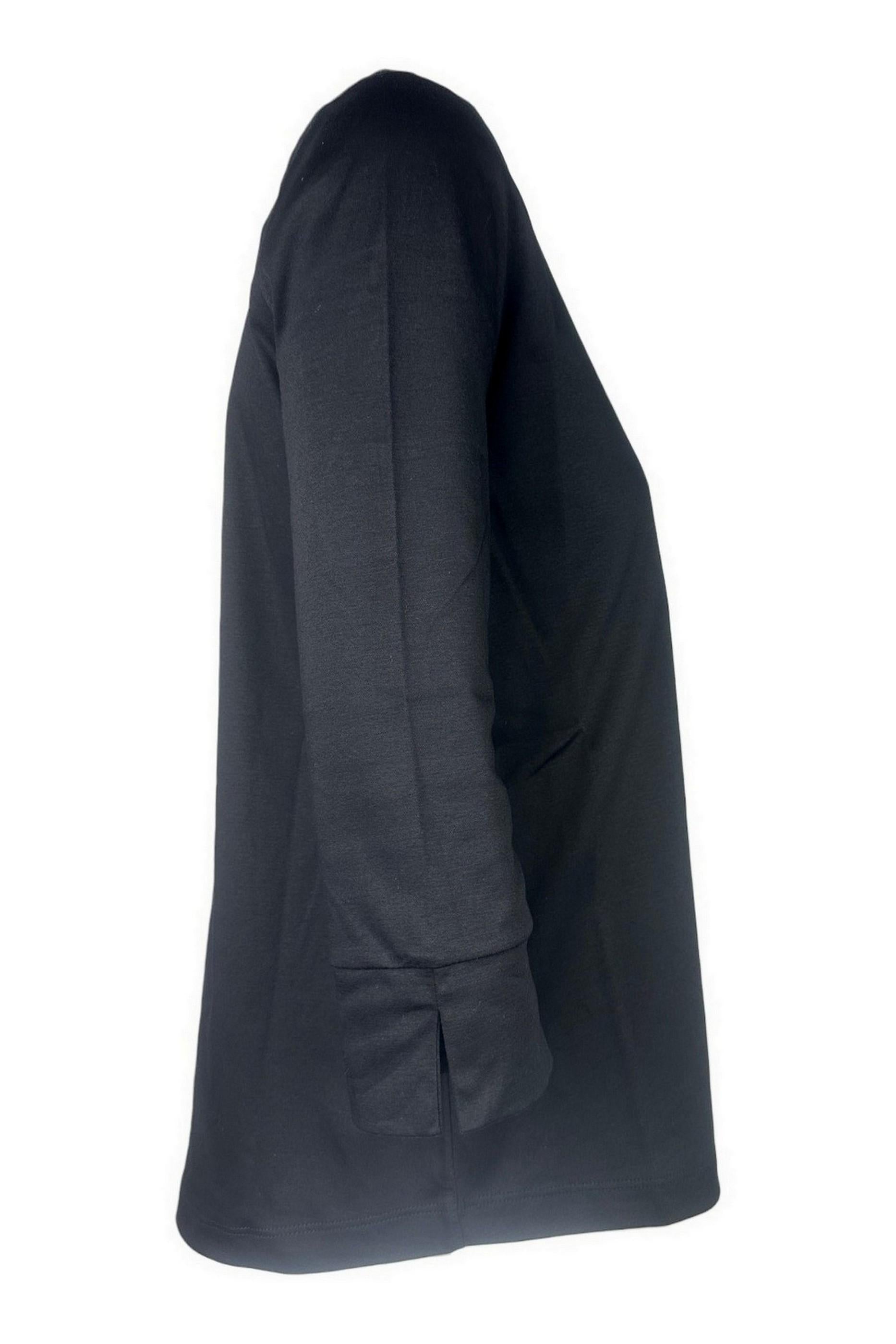 t-shirt donna manica 3/4 nero