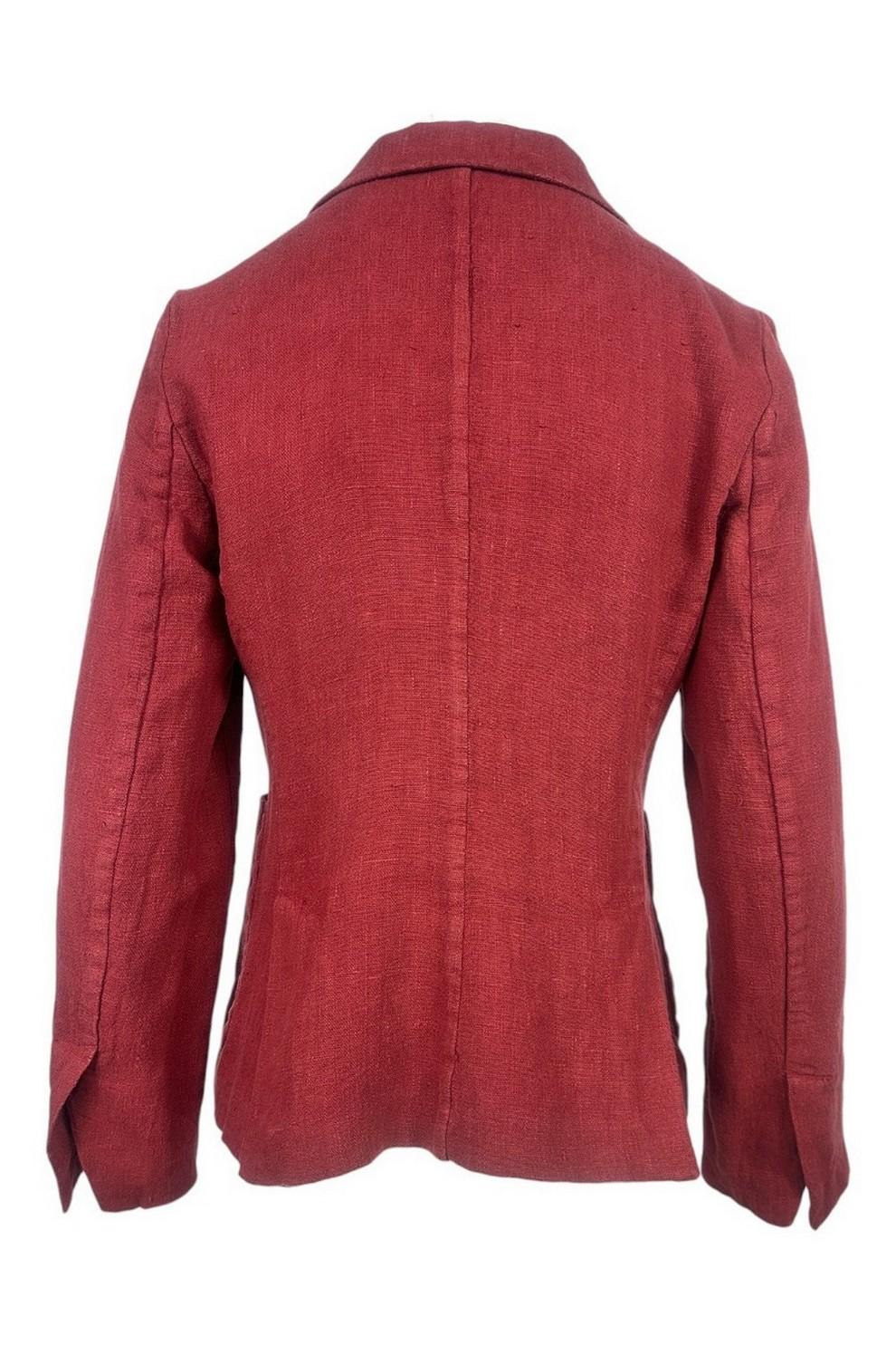 giacca donna corta in lino rosso