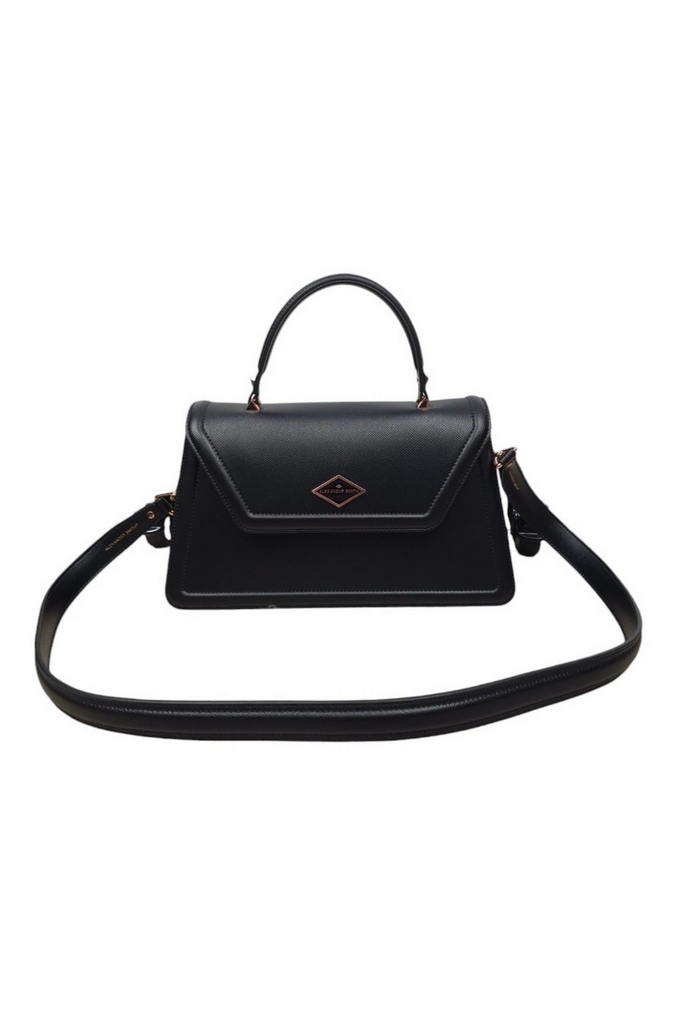 borsa donna elisabeth large in ecopelle saffiano nero