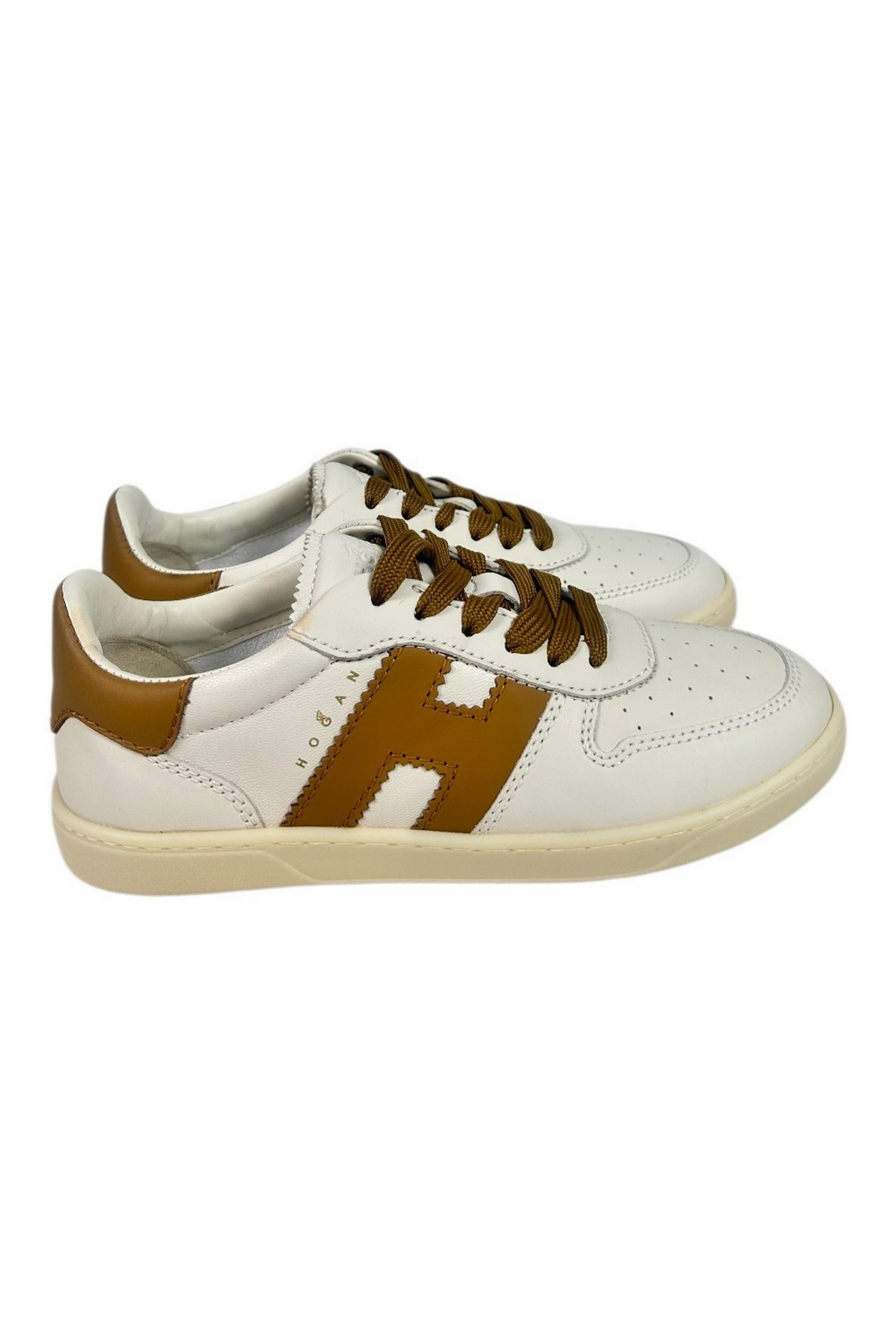 sneakers donna cool pelle avorio e cuoio