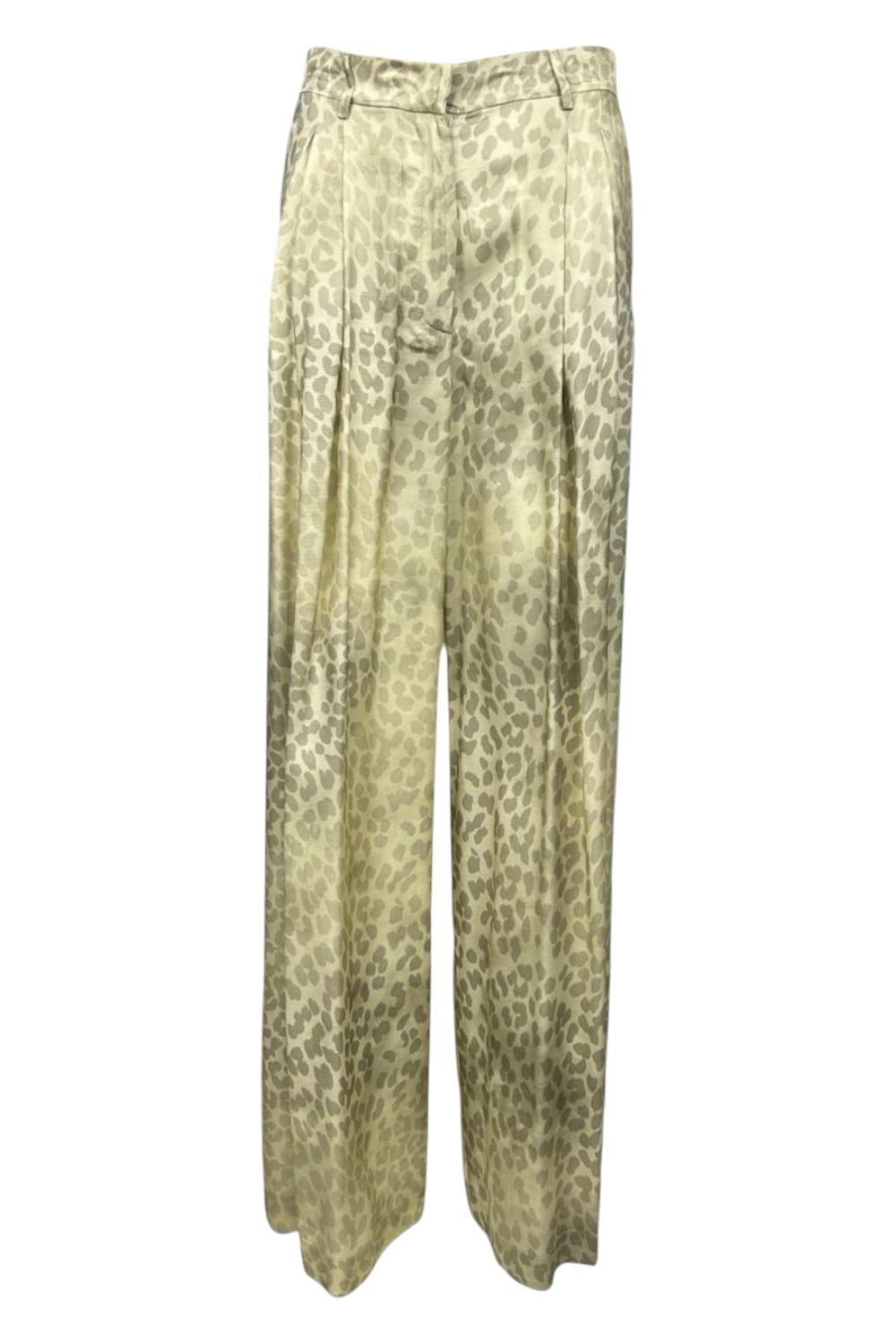pantalone donna maculato beige