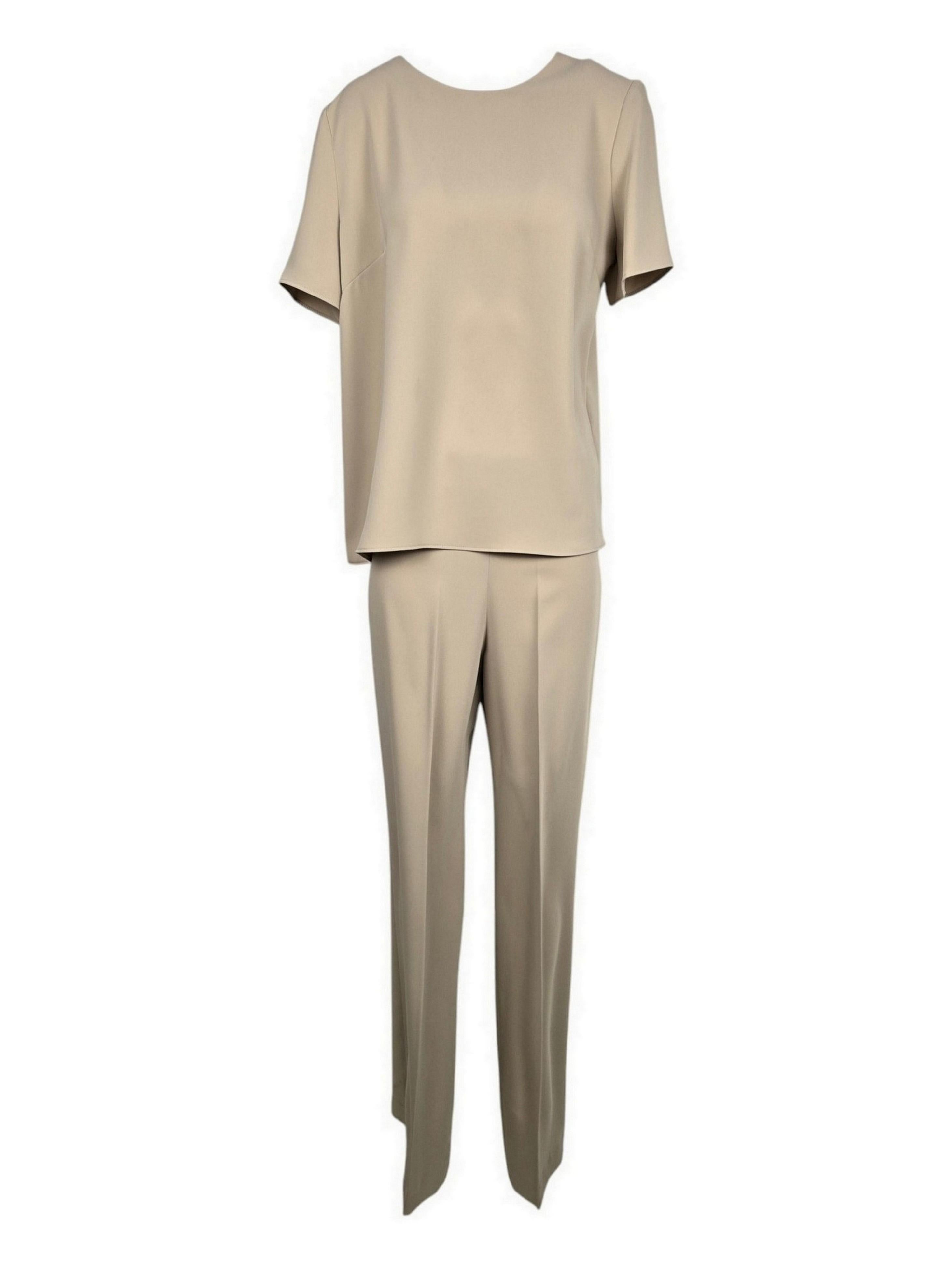 t-shirt donna mezza manica in cady beige