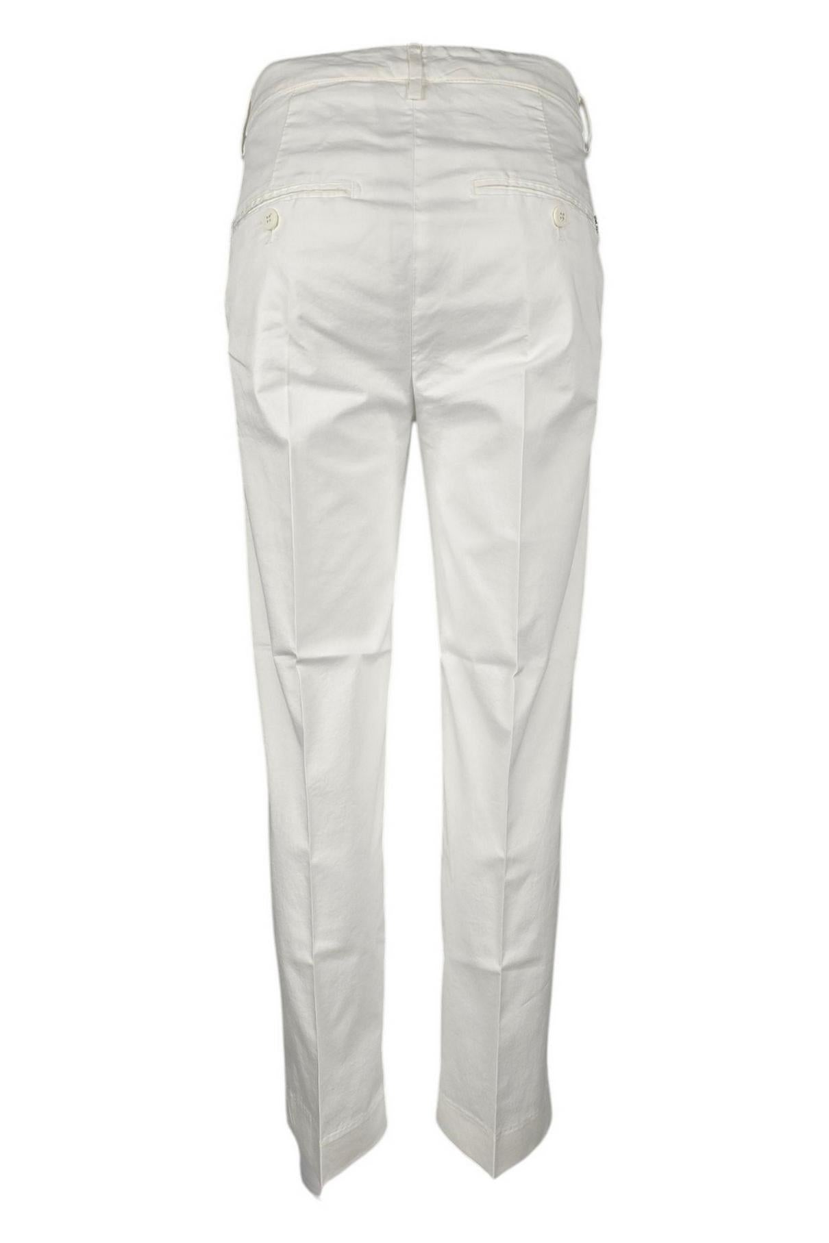 pantalone donna nima in gabardina bianco