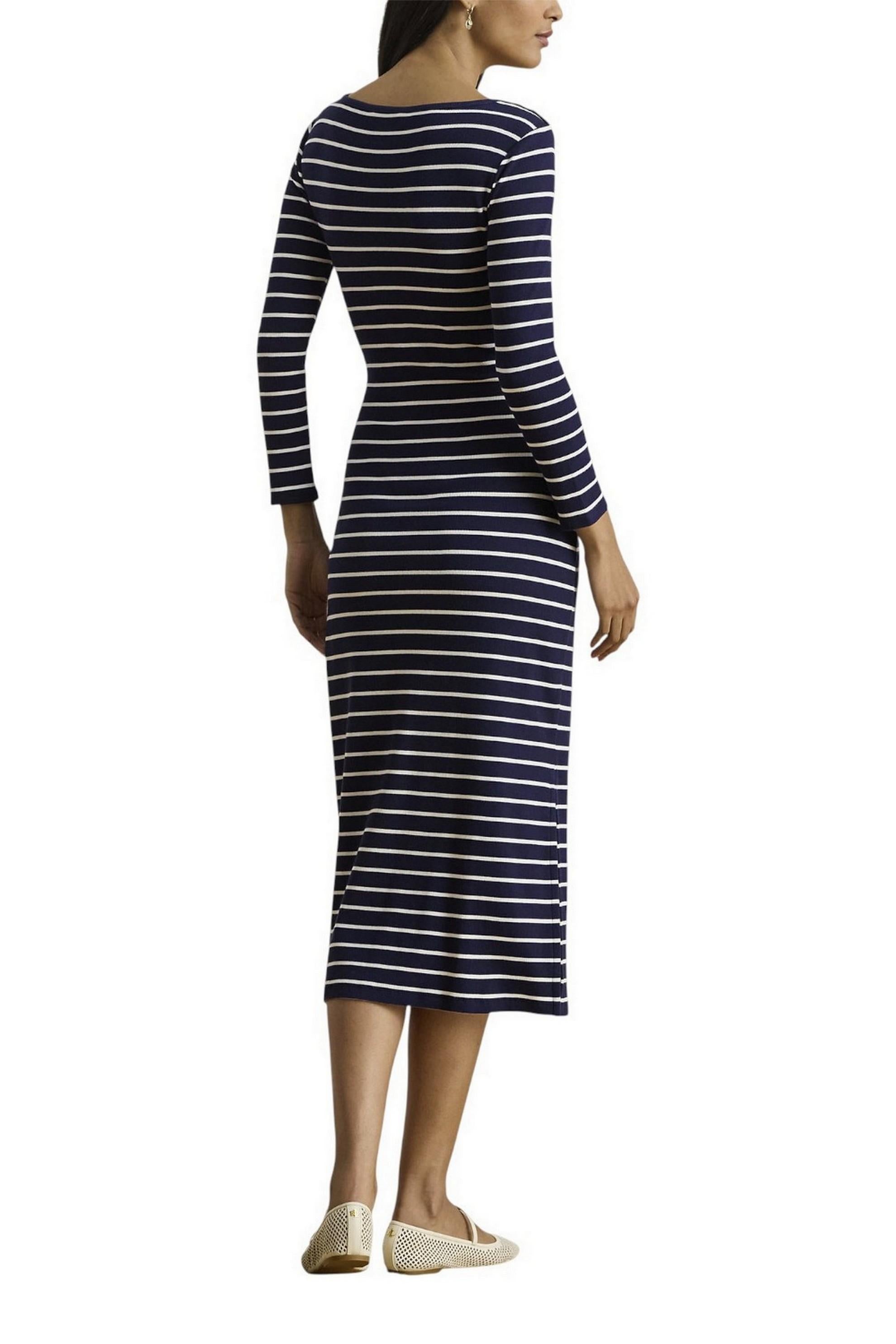 abito donna a righe blu e bianco con nodo