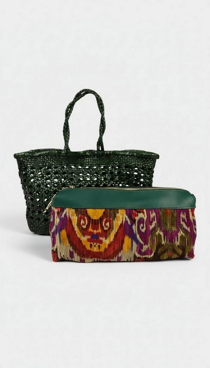 shopping donna in pelle traforata verde