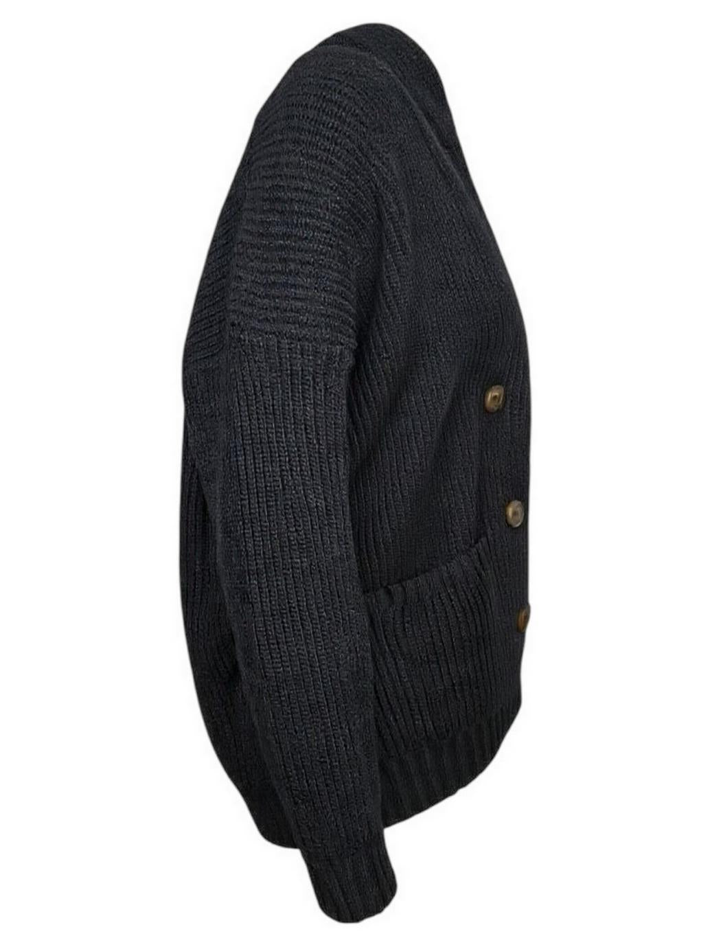 cardigan donne a coste nero