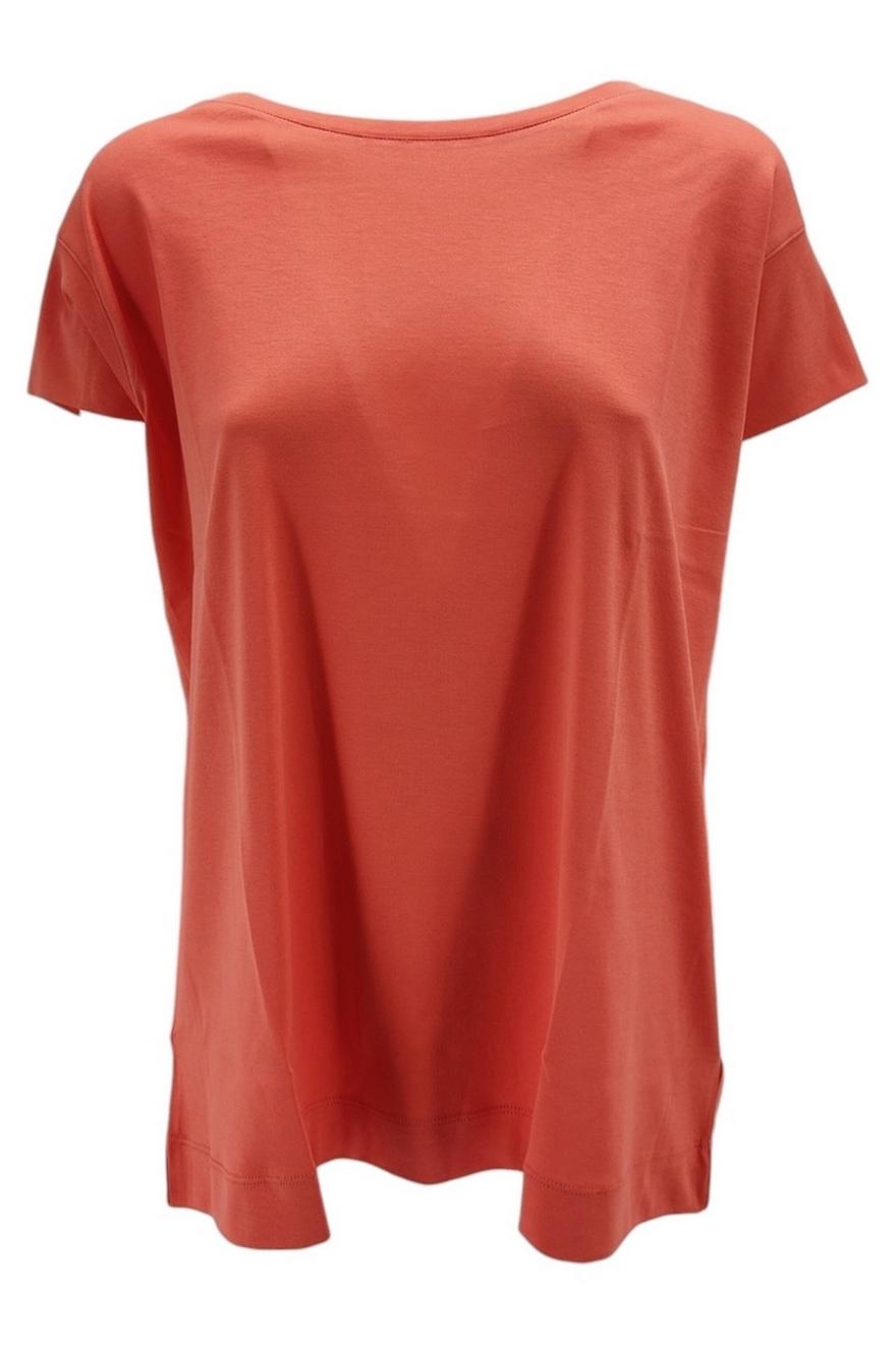 t-shirt donna corallo modello over in cotone supima