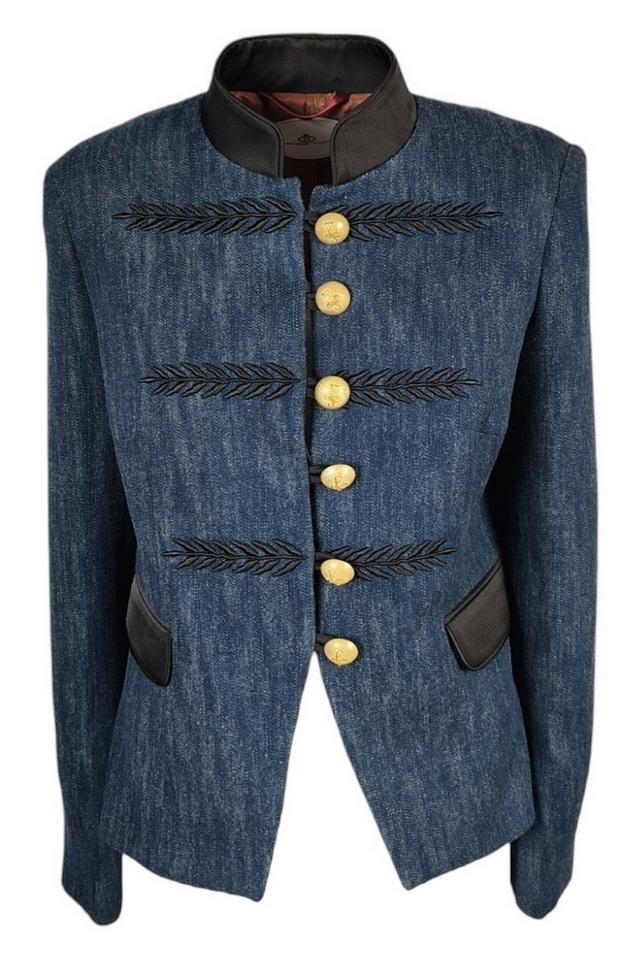Giacca donna corta in denim blu