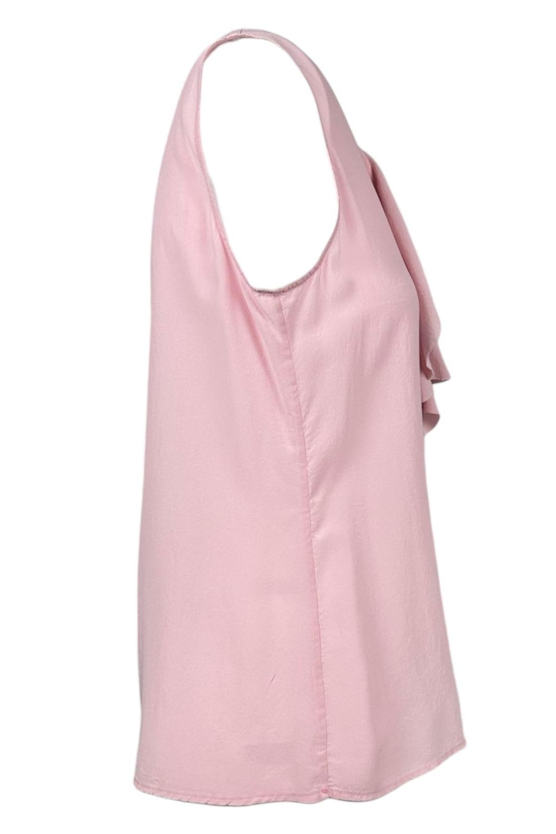 camicia donna senza maniche in seta rosa