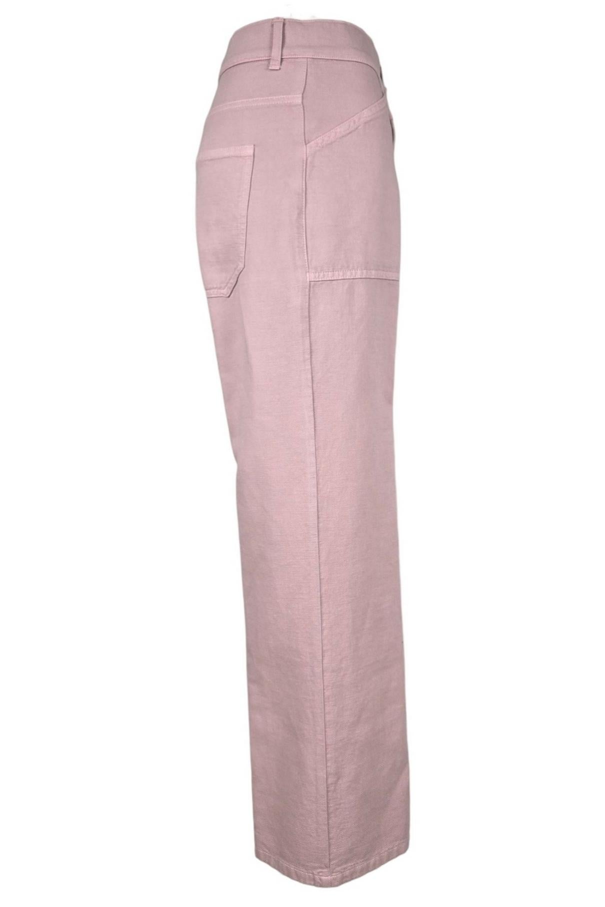 pantalone donna baggy in canvas rosa