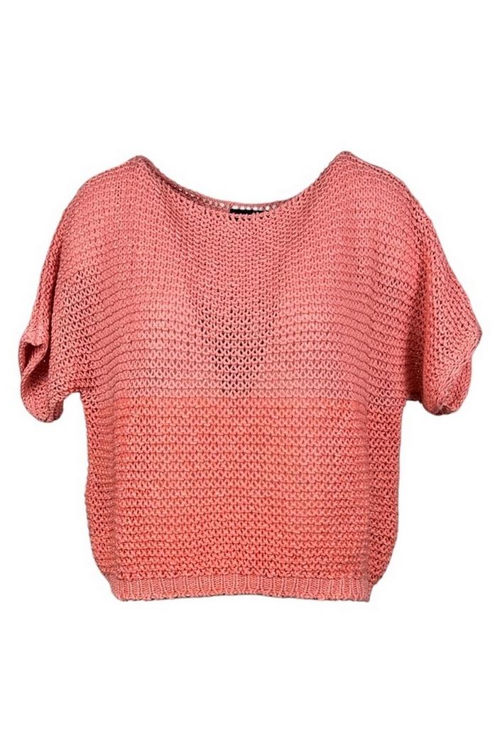 Maglia donna a rete corallo