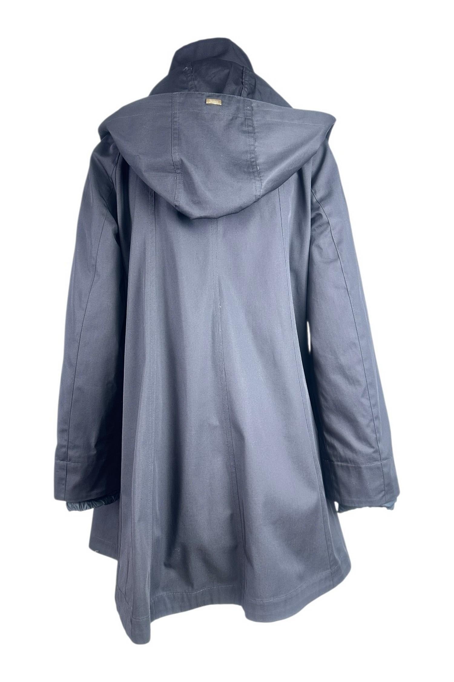 parka donna lungo in cotone blu